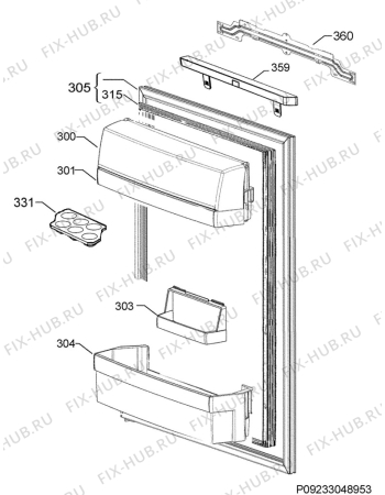 Взрыв-схема холодильника Electrolux ERY1201FOV - Схема узла Door